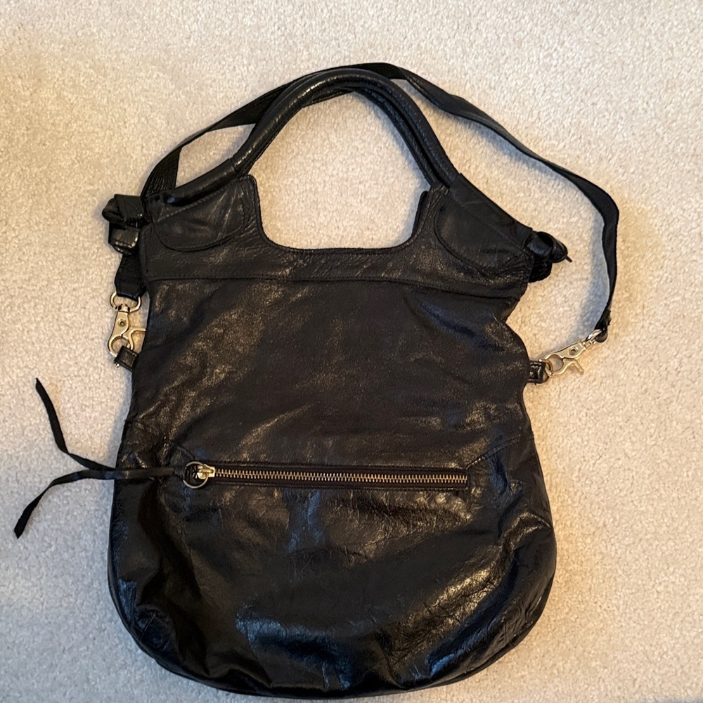 Foley + Corinna Black Leather Shoulder Bag